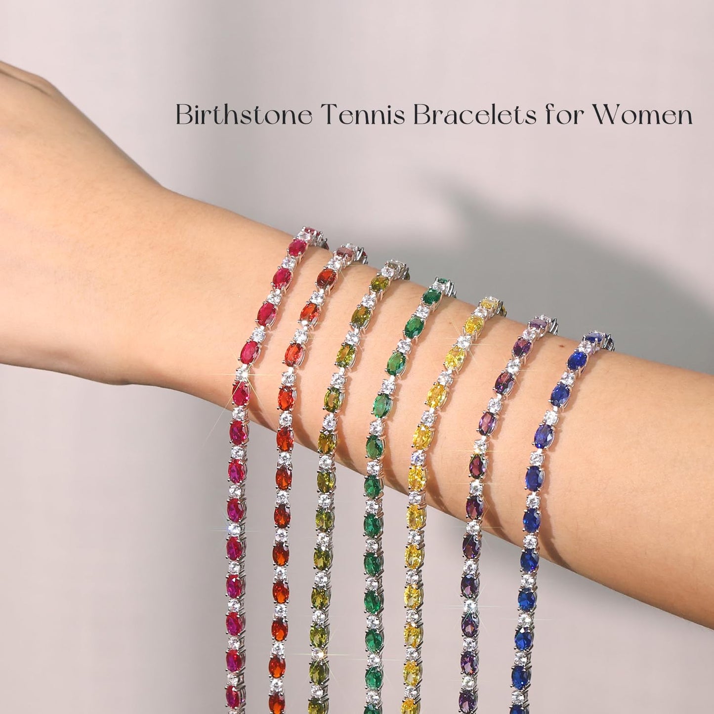 FANCIME November Birthstone Bracelets Sterling Silver Created Citrine Tennis Bracelet Fine Jewelry for Women 7 inches