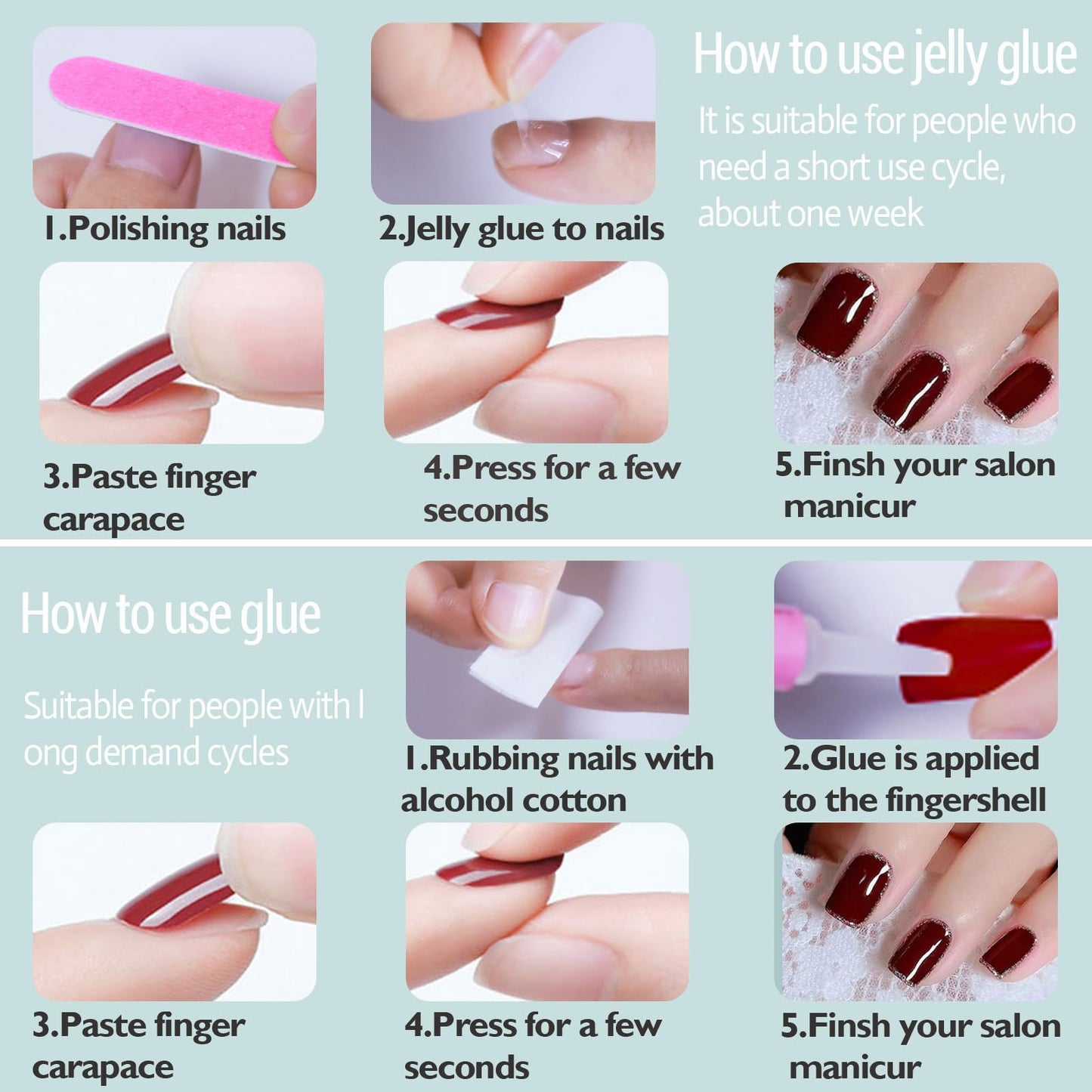 WAFOLOZE Almond Press On Nails - White French Tip Press On Nails Short with Gold Foil Designs, Glue On Nails 16 Sizes - 32Pcs Reusable Soft Gel False Nails Tips Kit, Stick On Nails for Women