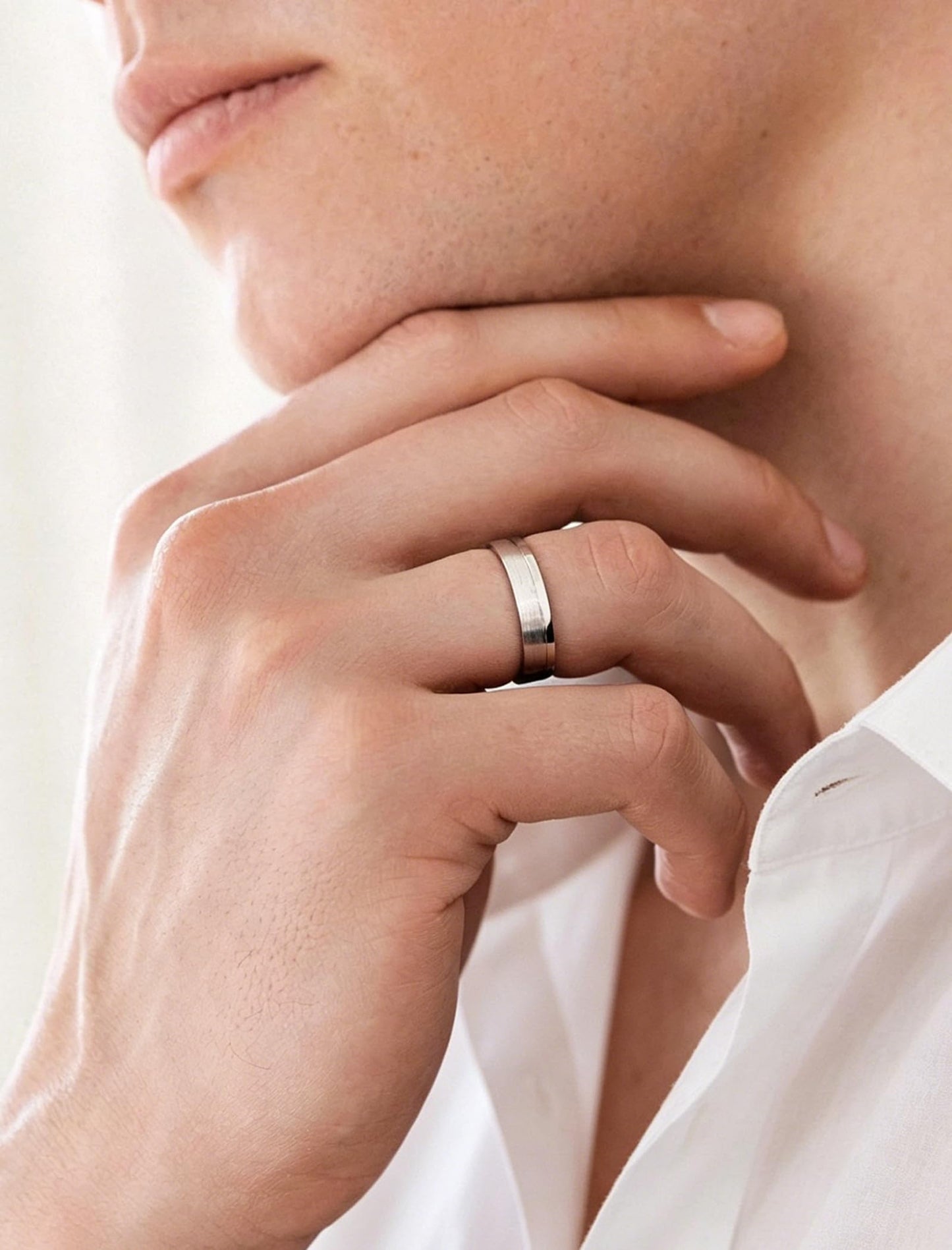 STARCHENIE Men's Wedding Band 925 Sterling Silver, 5MM, Brushed Matte Finish, Comfort Fit, Size 7
