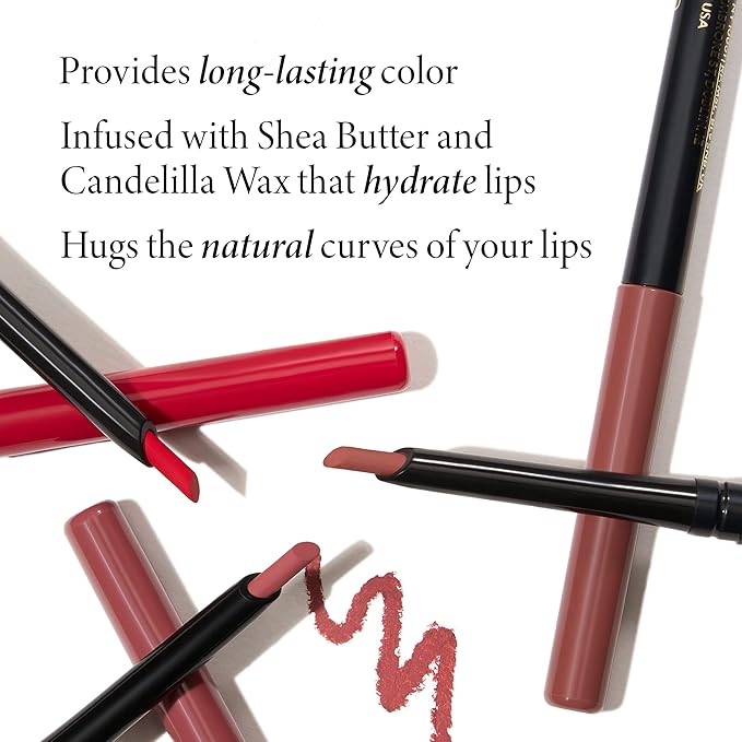 LAURA GELLER NEW YORK Modern Classic Lip Liner, Luxurious Creamy Long Lasting Lip Liner, Prevents Feathering and Fading, Happy Hazelnut