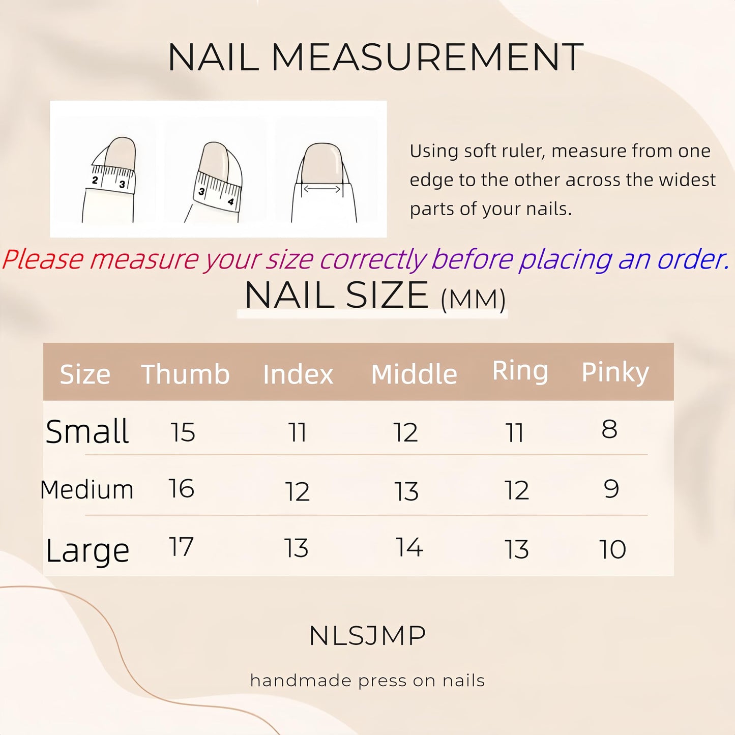 NLSJMP handmade nails press on Salon Quality flower orange gold white pink cute Reusable almond hand-painted gentle acrylic 3D fake nails designed kit,10 Nails, Size M #3330