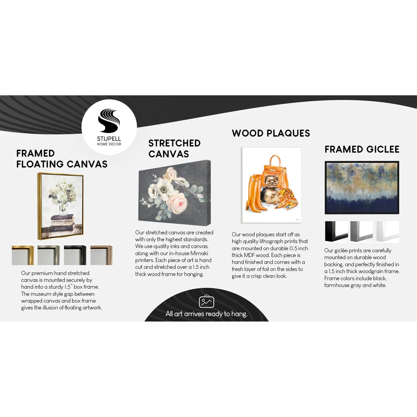 Stupell Industries USA Artist Amanda Greenwood - 'Grey & Peach Bookstack', Framed Giclee Art, Black, 16 x 20inches - Hanging Wall Décor (1.5in Depth) - Made in Rhode Island