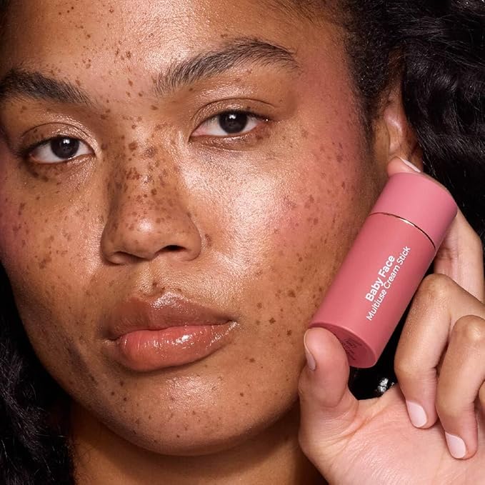 MCoBeauty - Baby Face Multiuse Cream Stick for Lips and Cheeks - Blush Stick in Pink Rose Shade - Contains Moisturising Jojoba Seed Oil, Coconut Oil and More - Peony Rose