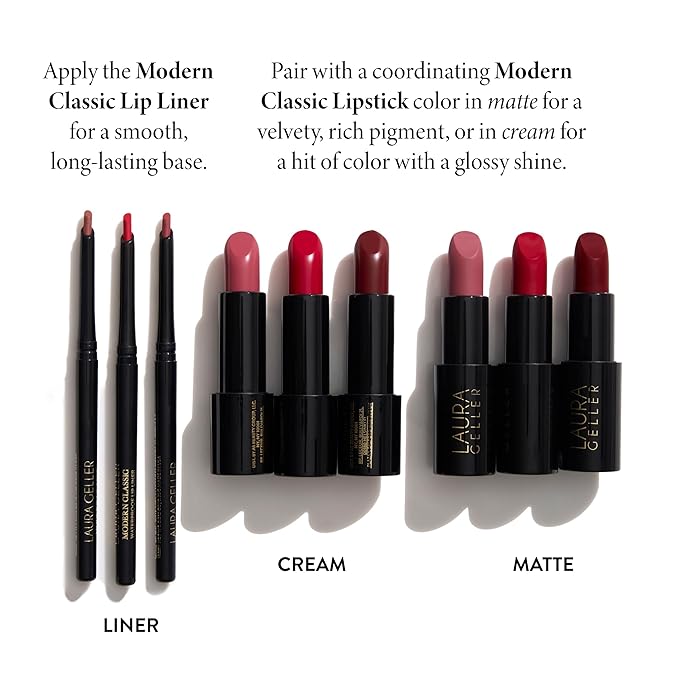 LAURA GELLER NEW YORK Modern Classic Lip Liner, Luxurious Creamy Long Lasting Lip Liner, Prevents Feathering and Fading, Sassy Spice