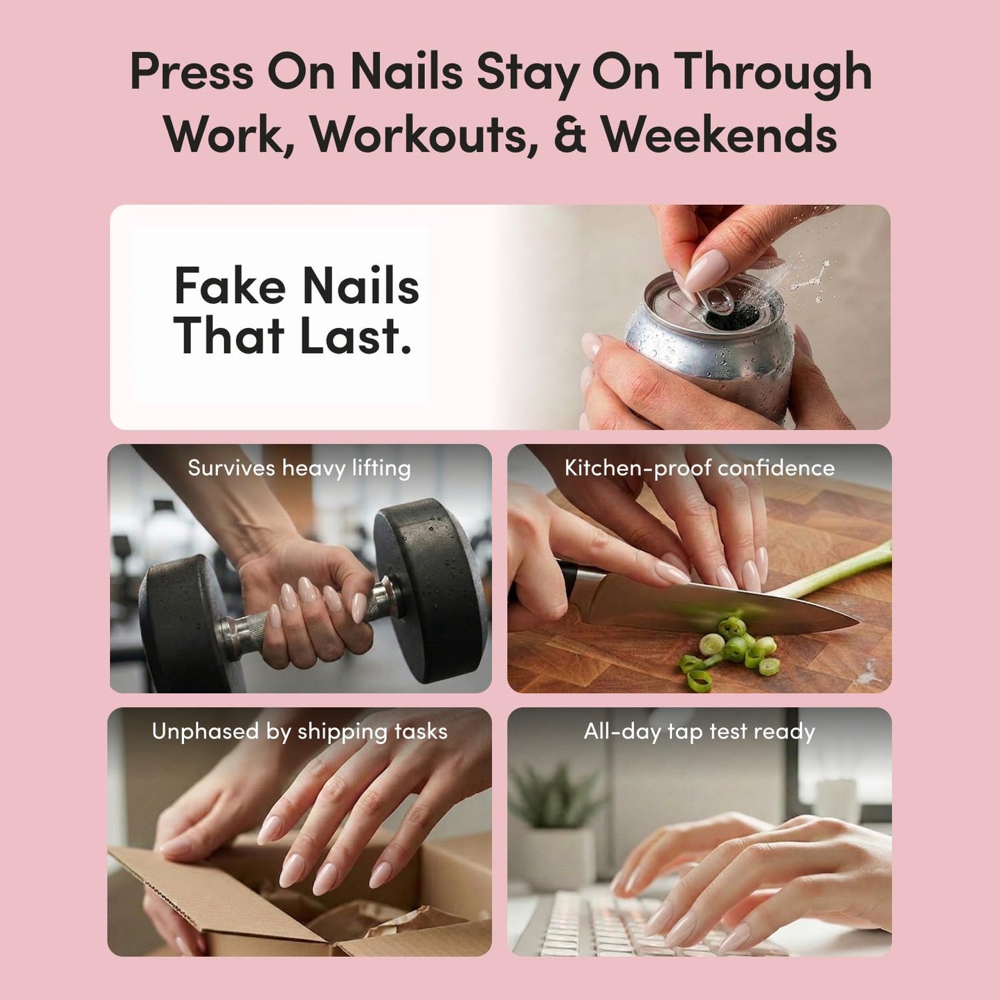 Glamnetic Medium Oval Press-On Nails Bundle - Spirited Sky & Capri Coast | Celestial Fake Nails with Gold Accents | Blue French Tips with Orange Accents | Durable, Salon-Quality Nail Kits
