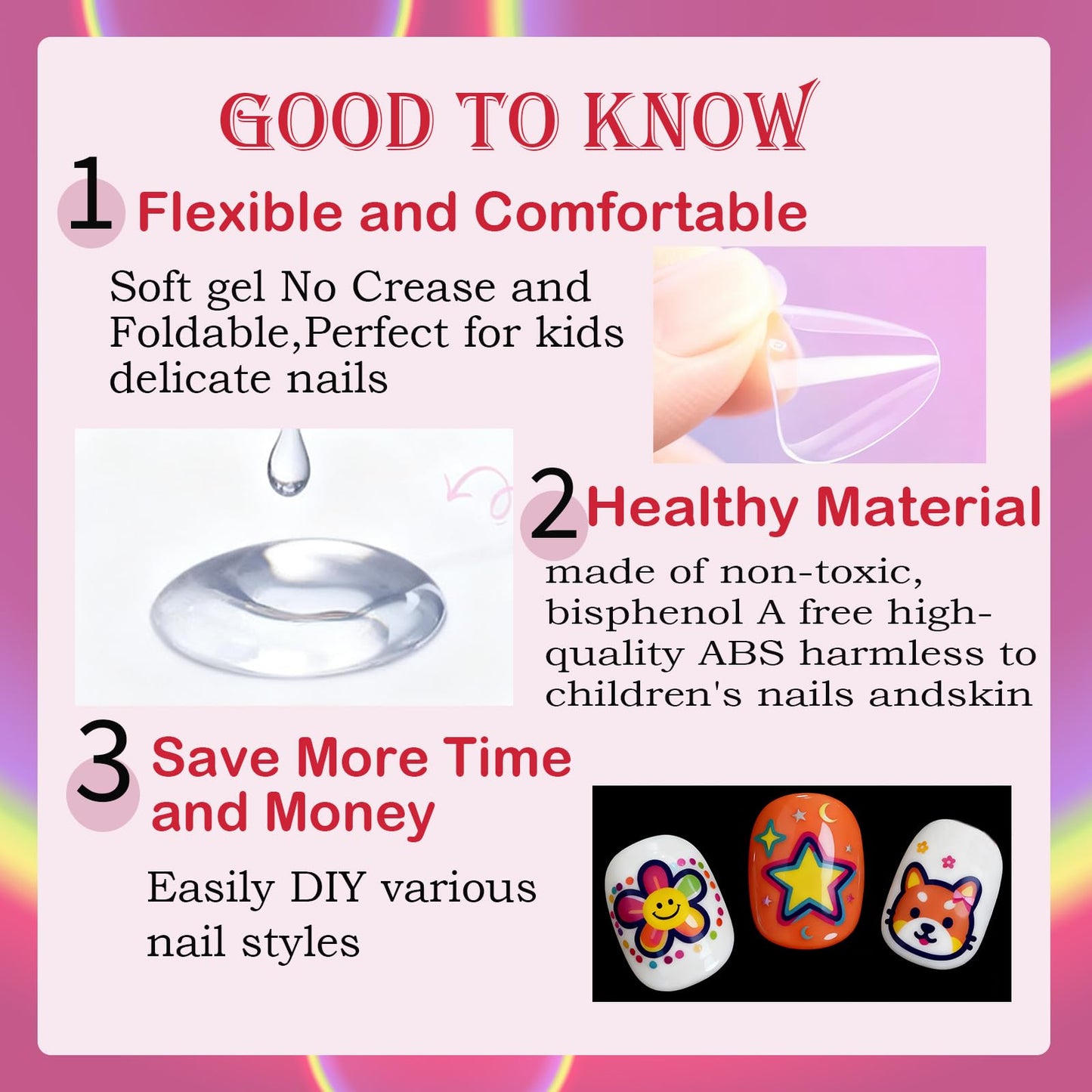 OPkssnails 360Pcs Kid Nail Tips,Soft Gel Nail Tips Pre-Shaped Press On Nails For Kids,Clear Acrylic Half Matte Full Cover Fake Nail For Kids DIY Extension & Salon Use12 Sizes For 8-12 Years