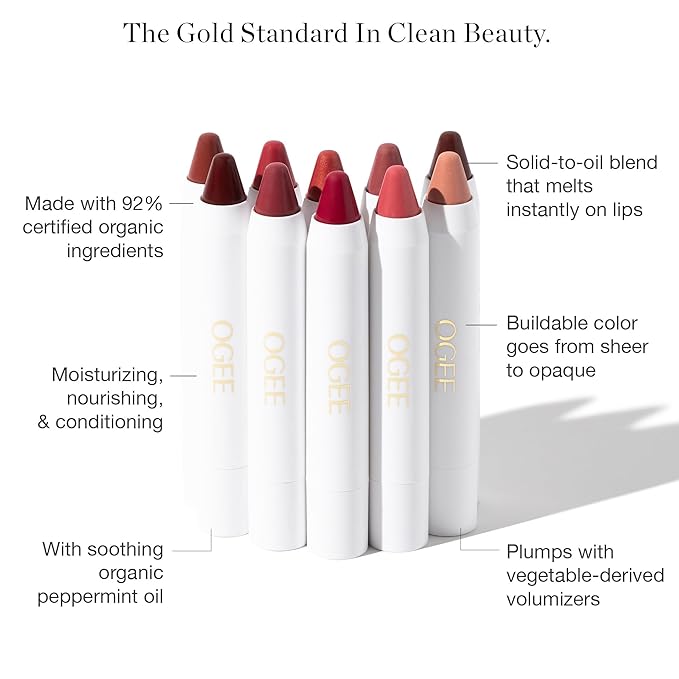Ogee Tinted Sculpted Lip Oil, Azalea