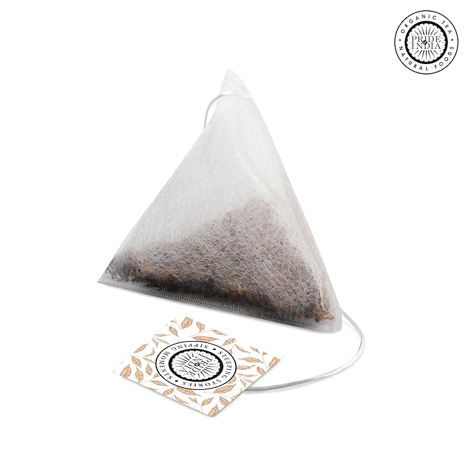 Pride of India | Chai Royale Exquisite Spiced Tea 1 oz (28.3 gm) | 15 Pyramid Full Leaf Individually Wrapped Tea Bags | 100% Natural Blend of Black Tea & Spices |Bold & Spicy Flavor