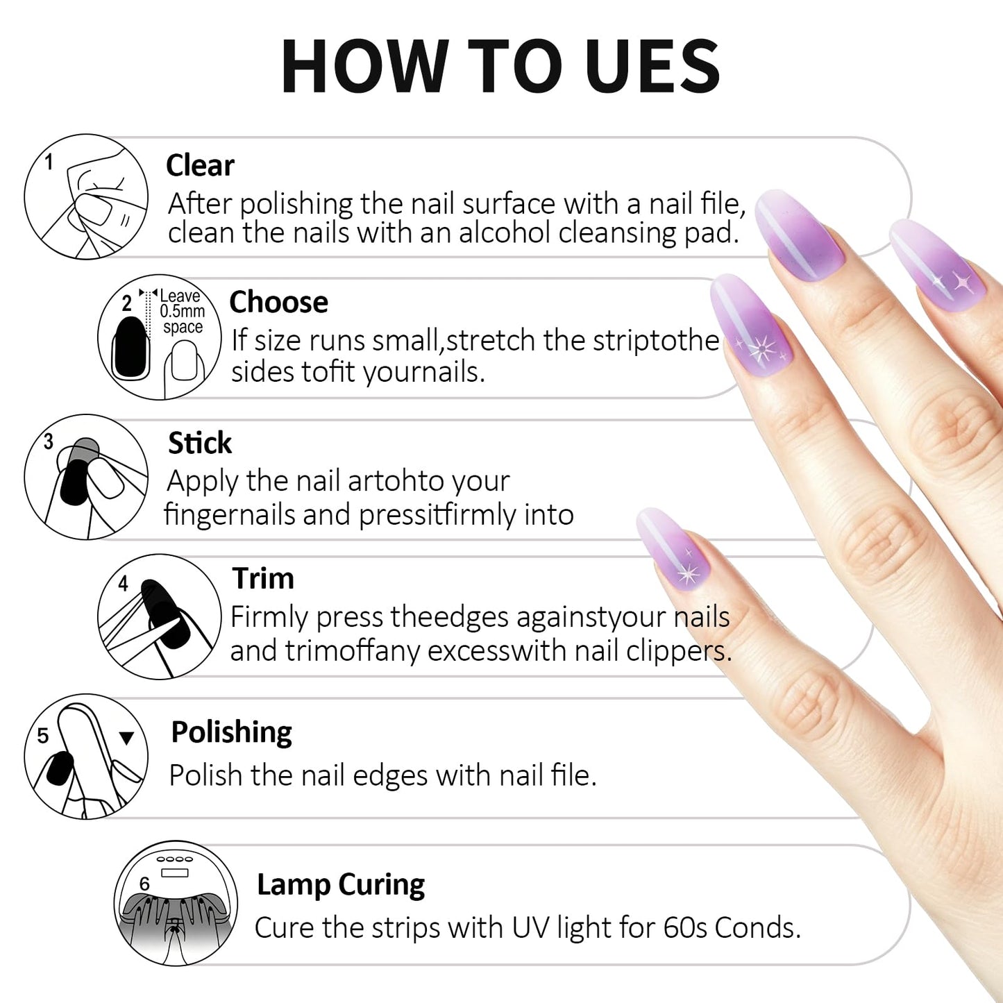 Semi Cured Gel Nail Strips - Dark Brown Heart Pink-Stylish Nail Wraps, No UV Light Needed, Effortless Application & Removal, Salon Quality, Includes 16 Wraps, 1 Prep Pad, Wooden Stick & Nail File
