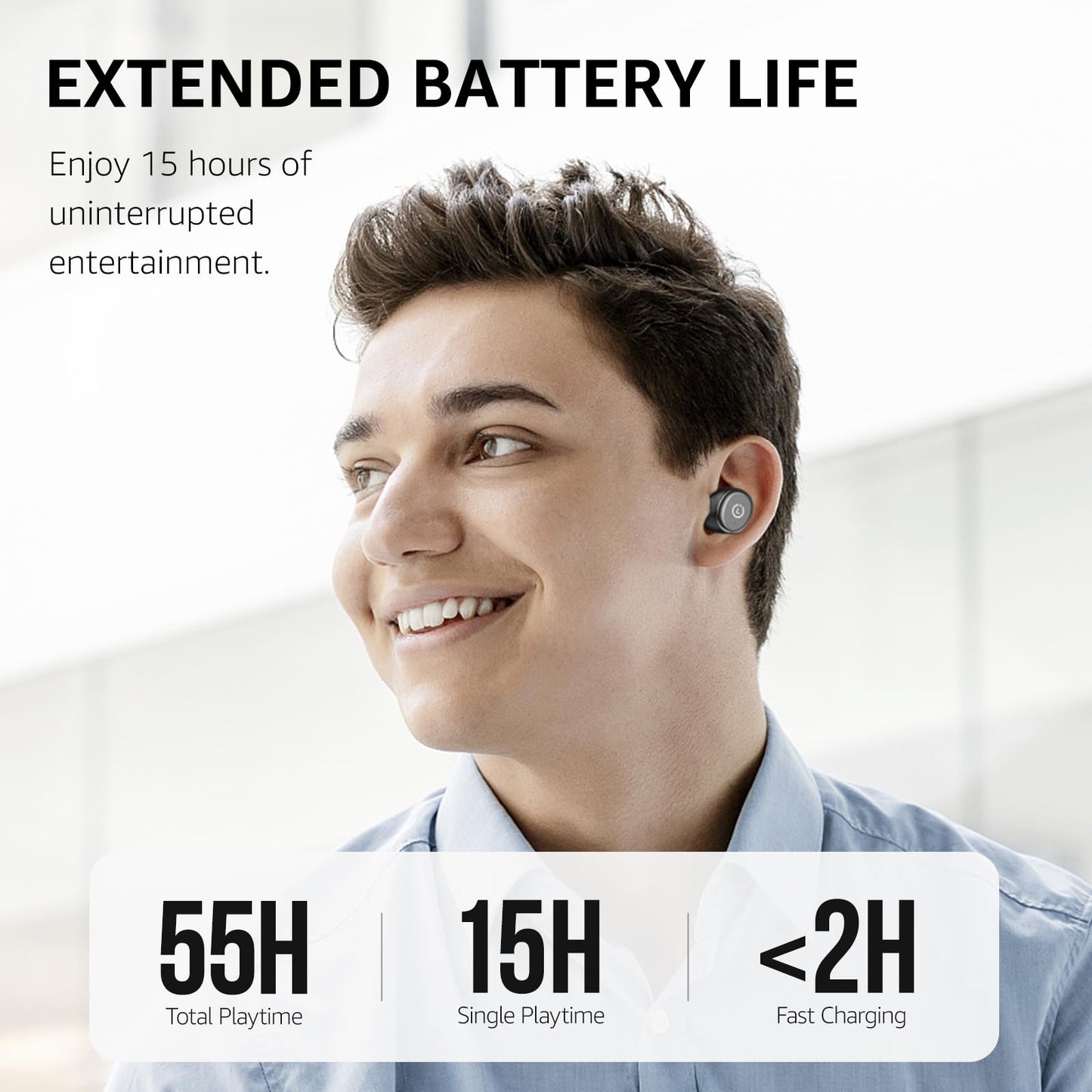 TOZO T10 Wireless Earbuds Bluetooth 5.3 Headphones, App Customize EQ, Ergonomic Design, 55H Playtime, Wireless Charging Case, IPX8 Waterproof Sound in-Ear Headset, 2025 New Version
