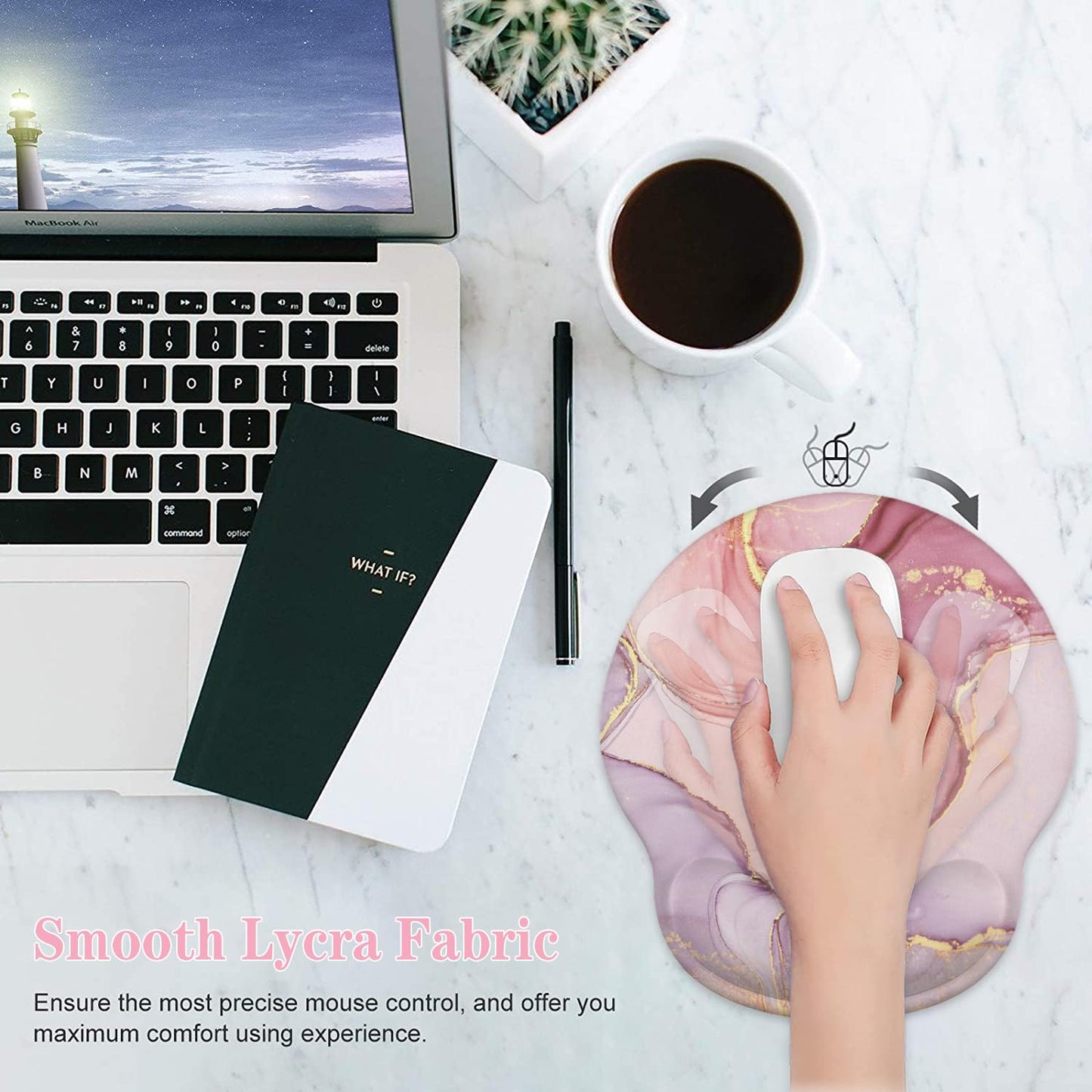 LATEEFAH Mouse Pad with Wrist Rest, 3-in-1 Gaming Mouse Pad, Keyboard Wrist Rest, Ergonomic Memory Foam Mousepad with Wrist Support for Computer Keyboard
