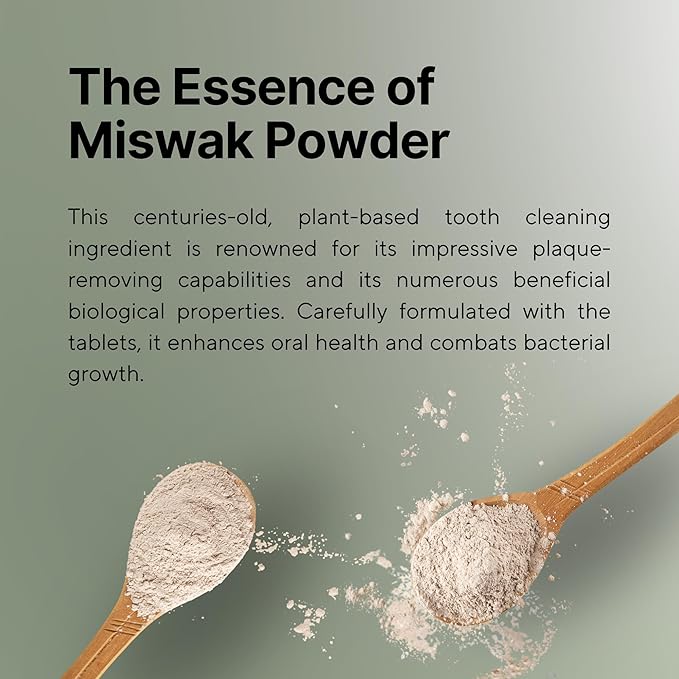 Fitra Toothpaste Tablets - Fluoride Free Miswak/Siwak Toothpaste Tablets - for Daily Use or Travel