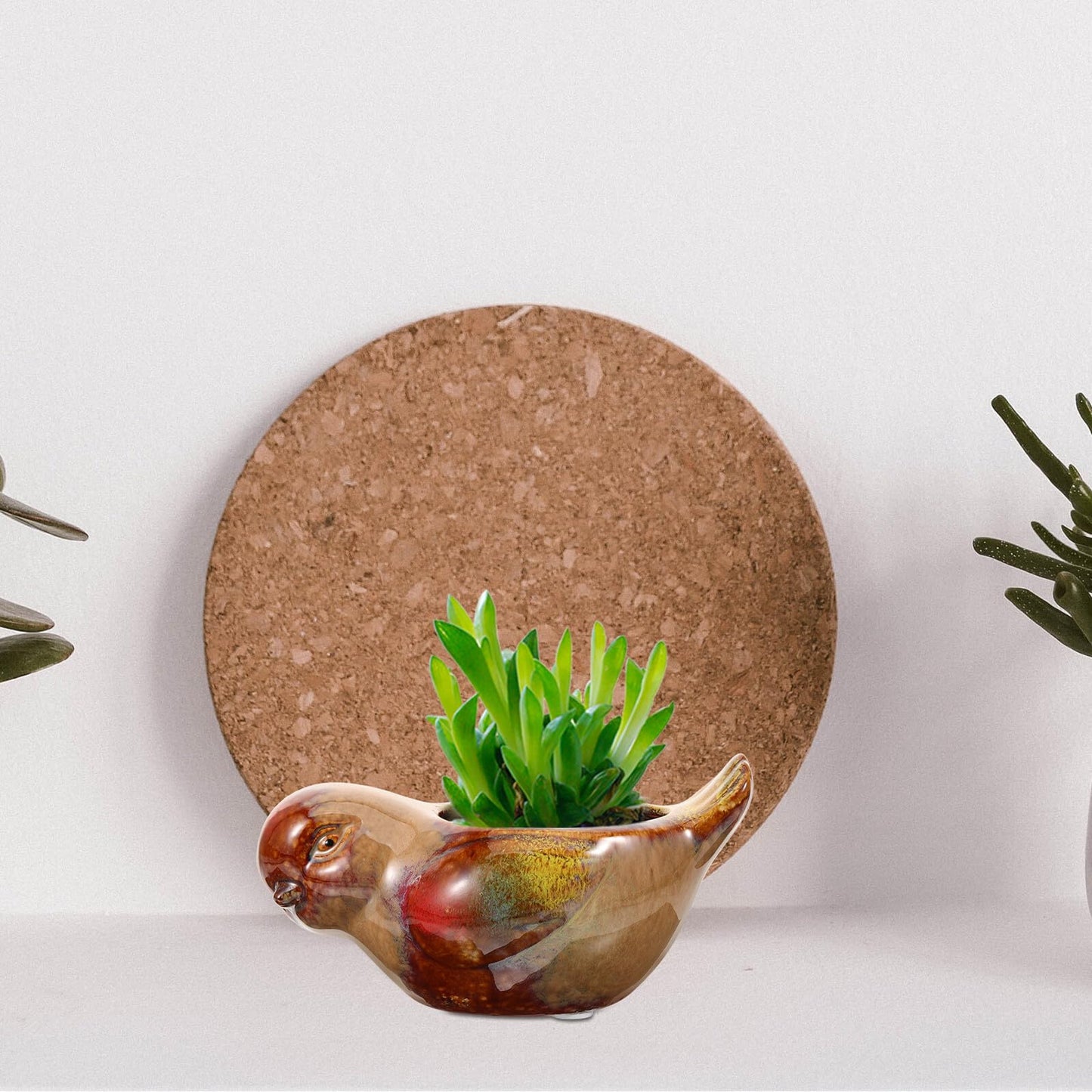 IMIKEYA Ceramic Planter Pot Small Bird Succulents Flower Pot for Indoor Outdoor Gardening Balcony Decorative