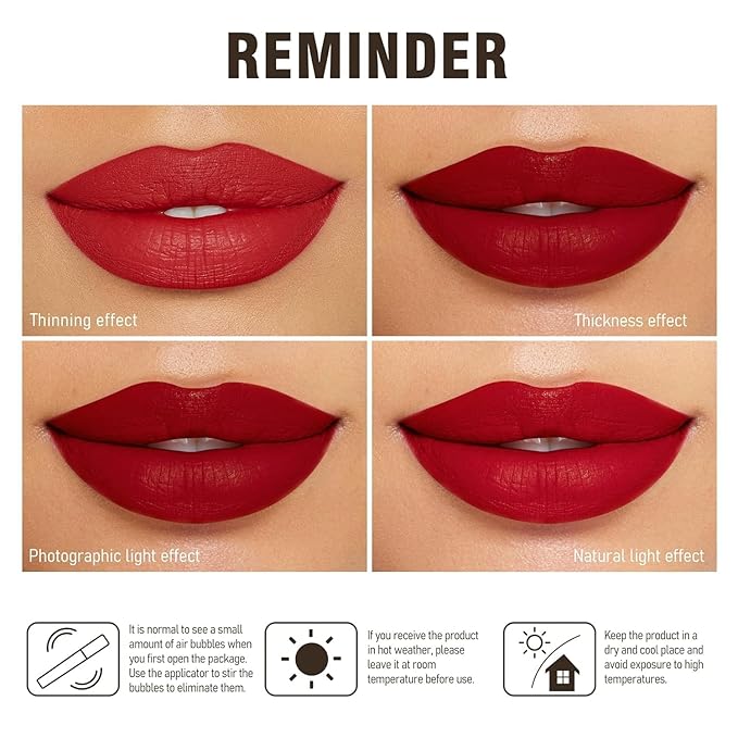 MAKI YIKA Burgundy Red Lipstick for Women Colorstay Long Lasting Lipsticks No Smudge Matte Liquid Lipstick Transferproof Cruelty-Free Lip Color, Burgundy