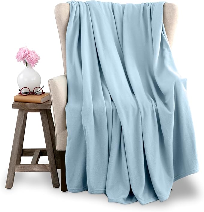 Vellux Microfleece Blanket, Full/Queen, Light Blue