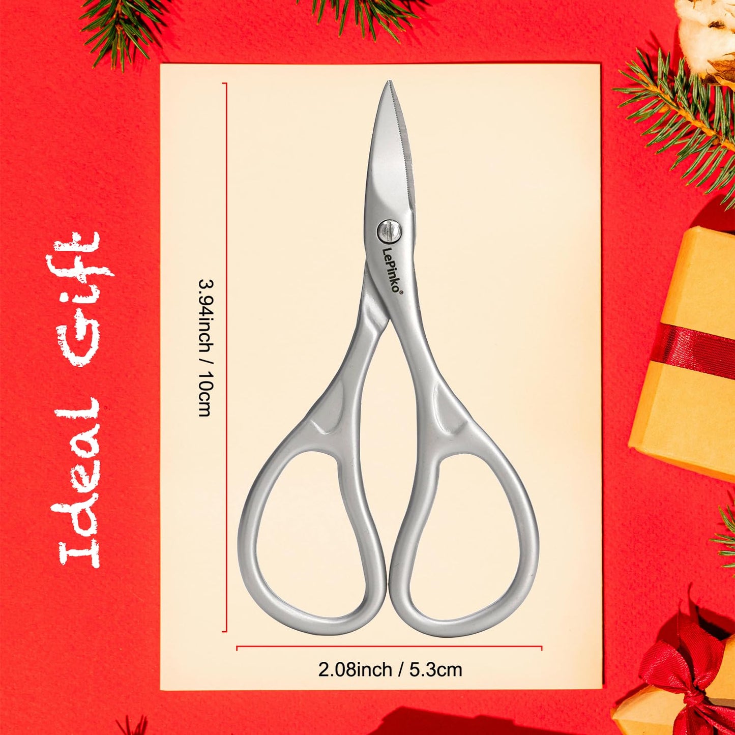 LePinko Professional Nail Scissors Kit, Micro-serrations Blades, Both for Manicure and Pedicure, Stocking Stuffers Gifts For Men and Women