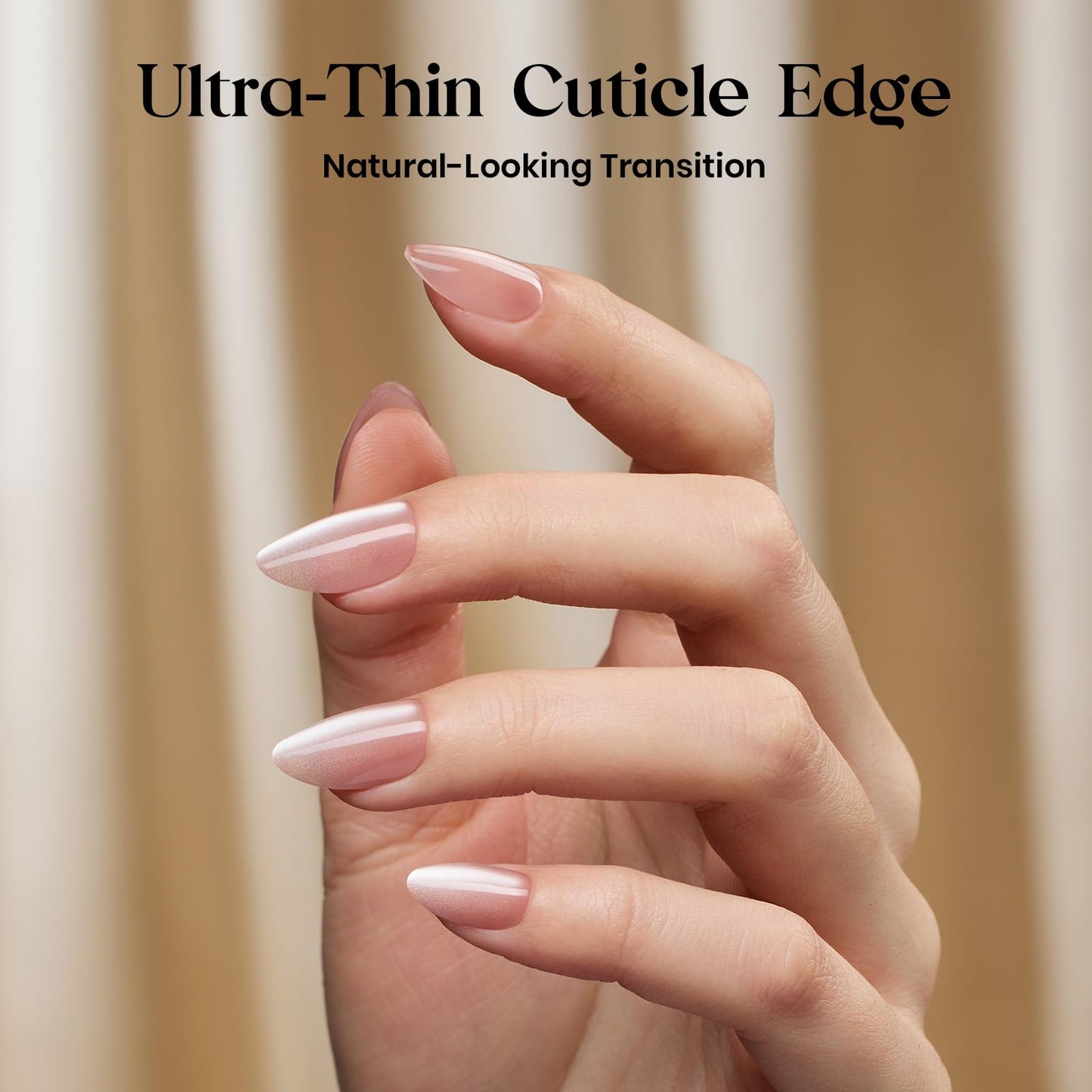 Beetles Milky White Press On Nails Short Squoval, 32pcs 16 Sizes, Soft Gel, Glue and Tabs, HEMA and TPO Free & Jelly Gel Nail Polish Set 25 Colors, 36PCS Kit, TPO HEMA Free Base and Top Coat