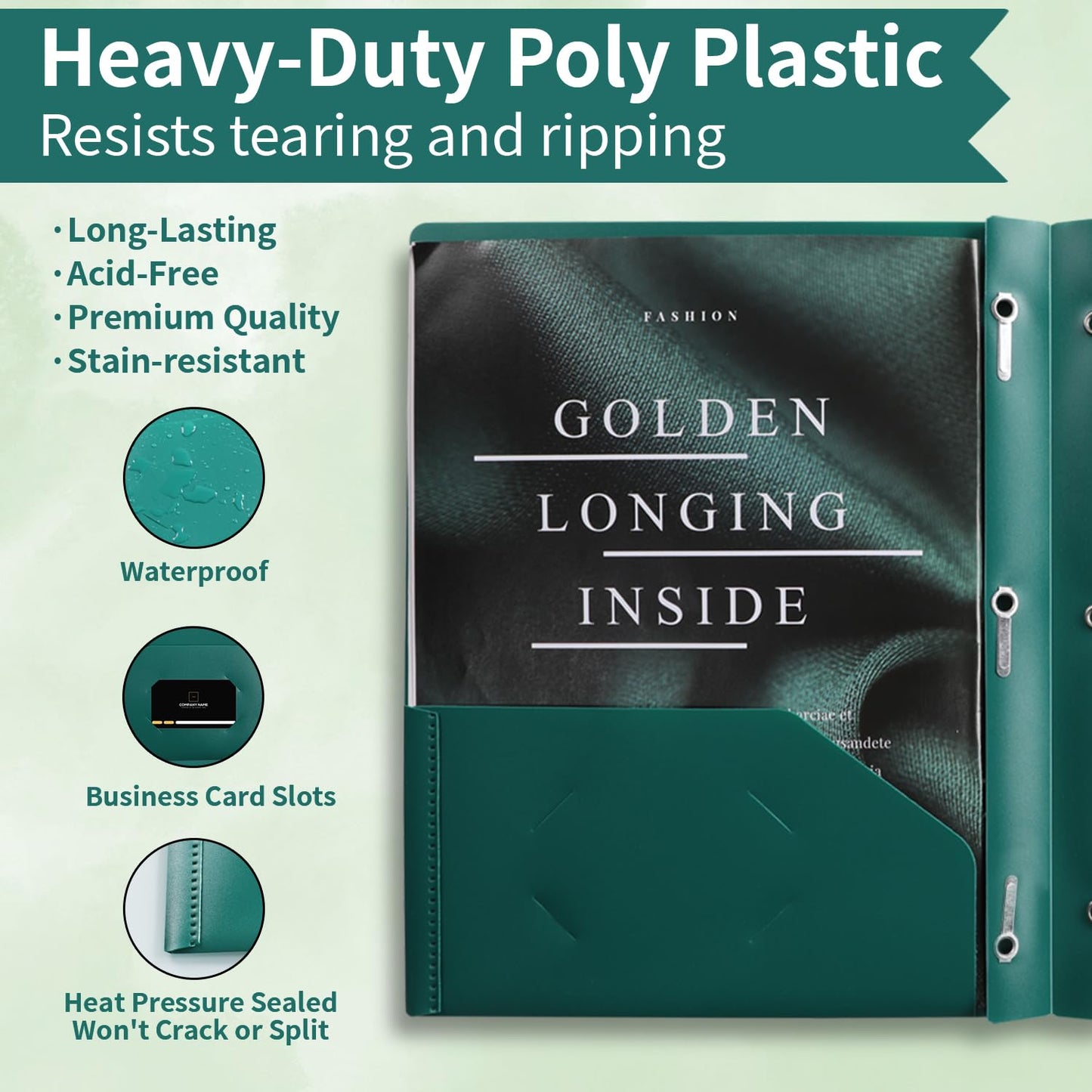 Plastic Two Pocket Folders with Prongs, LAYZZ 30 Pack Heavyweight Letter Size Plastic Folders with Pockets and Prongs, Poly Plastic Folders for Office & School