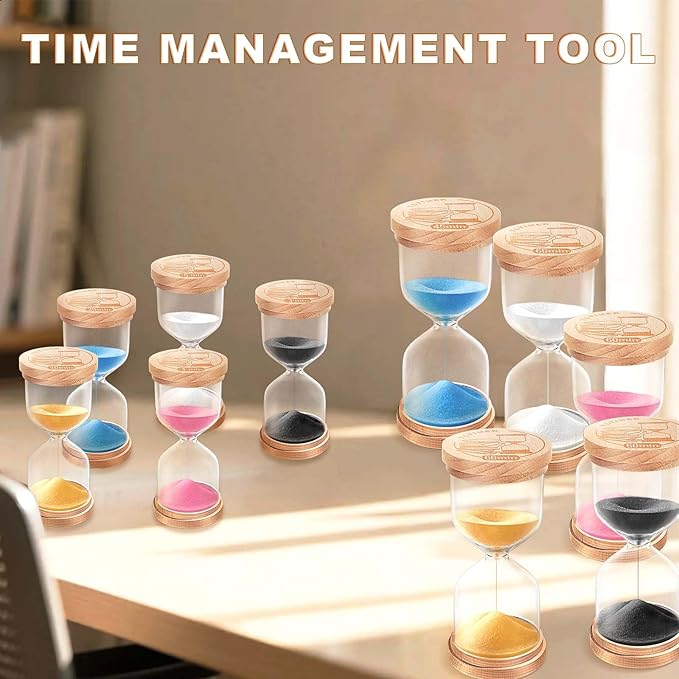 30 Minute Sand Timer Hourglass:Small Wooden Sand Clock,Gold Sand Watch,Hour Glass Sandglass for Classroom,Home,Games (Gold)