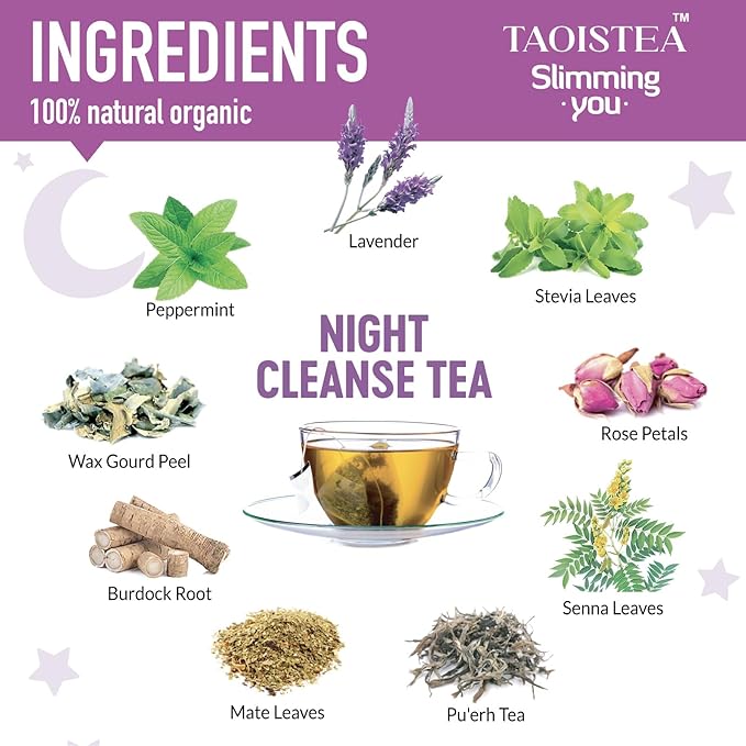 TAOISTEA 14 Day Detox Tea for Weight Loss, Body Cleanse, Metabolism Boost - Morning Boost and Night Cleanse Teas