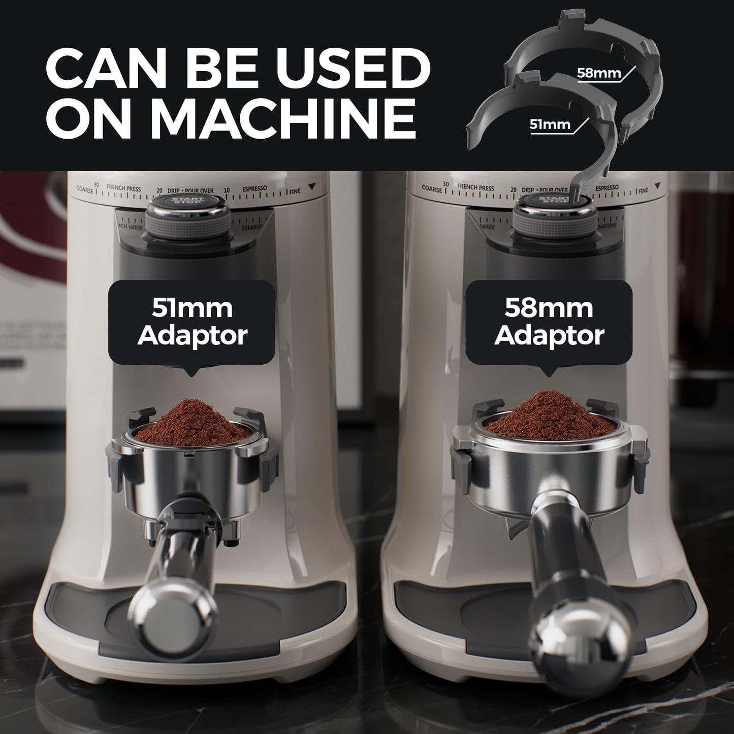 Electric Burr Coffee Been Grinder with Adjustable 24 Precise Grind Settings, 40s Digital Timer for French Press, Espresso, and Drip Pour Over, Home Use (White)