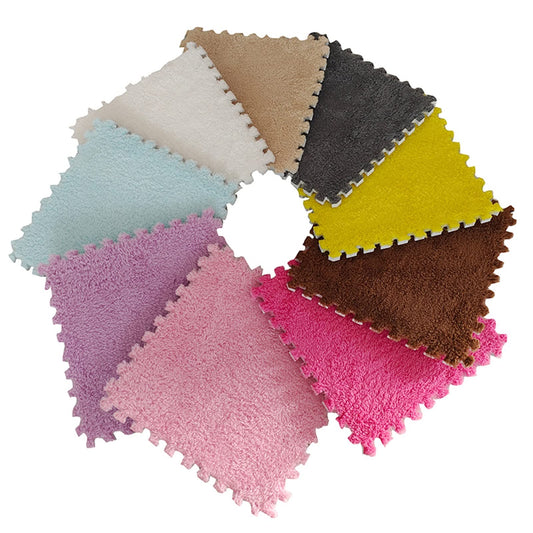 AYLYHD Fluffy Carpet Puzzle Floor Sponge Puzzle Interlocking Carpet Tiles for Infants and Toddlers Floor Mat for Crawling Infant (Color : A, Size : 30x30x0.6cm-26pcs)