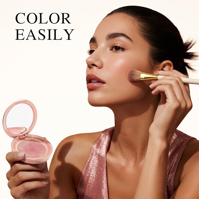 PHOFAY Luminous Blush Powder-Multi-Use Formula, Ultra-Fine & Smooth, Longer-Lasting Wear with Natural Luminous Glow (02#)
