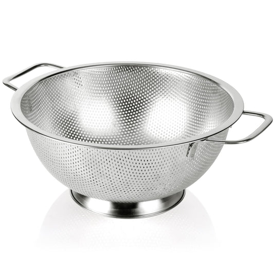 Gulex Colander Stainless Steel 5-Quart, Strainer for Kitchen Food, Dishwasher Safe