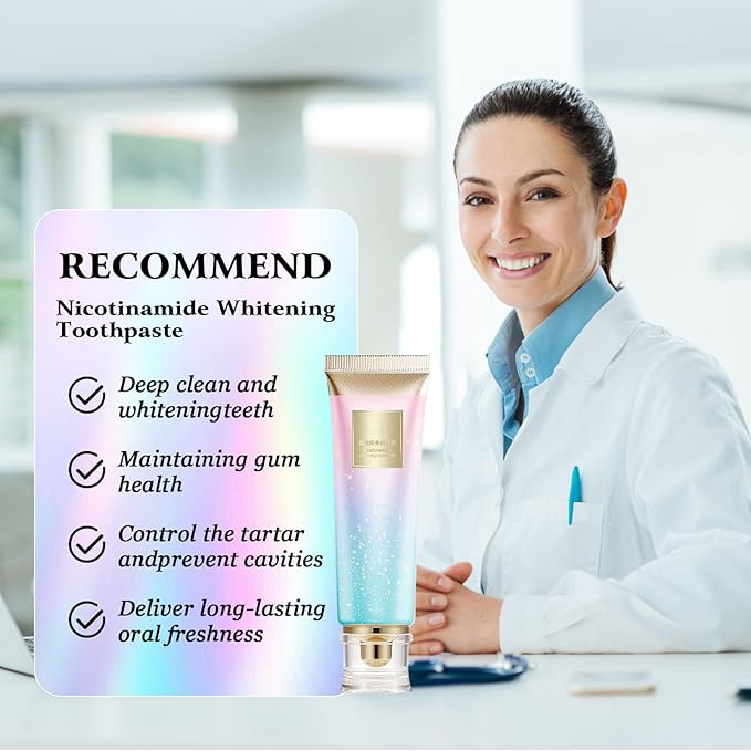 Niacinamide White Toothpaste, Niacinamide Whitening, Complete Care Toothpaste, Remove Tooth Stains, Repair and Protect Teeth, Natural Peppermint