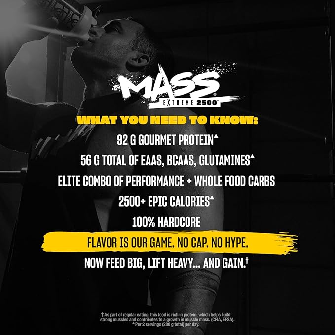 Mutant Mass Extreme Gainer – Whey Protein Powder – Build Muscle Size and Strength – High Density Clean Calories (Cookies and Cream, 12 lbs)
