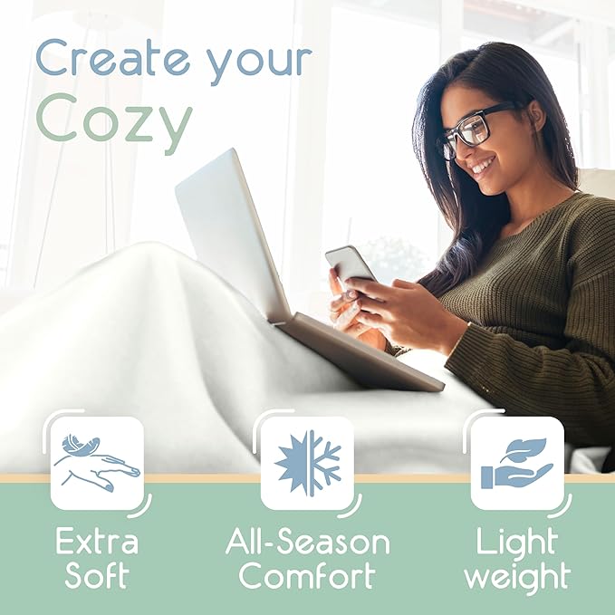 Queen Size Microfleece Blanket | Supersoft Lightweight Throw Blanket | All-Season Comfort | Plush Pet-Friendly Throw for Bed, Couch or Travel