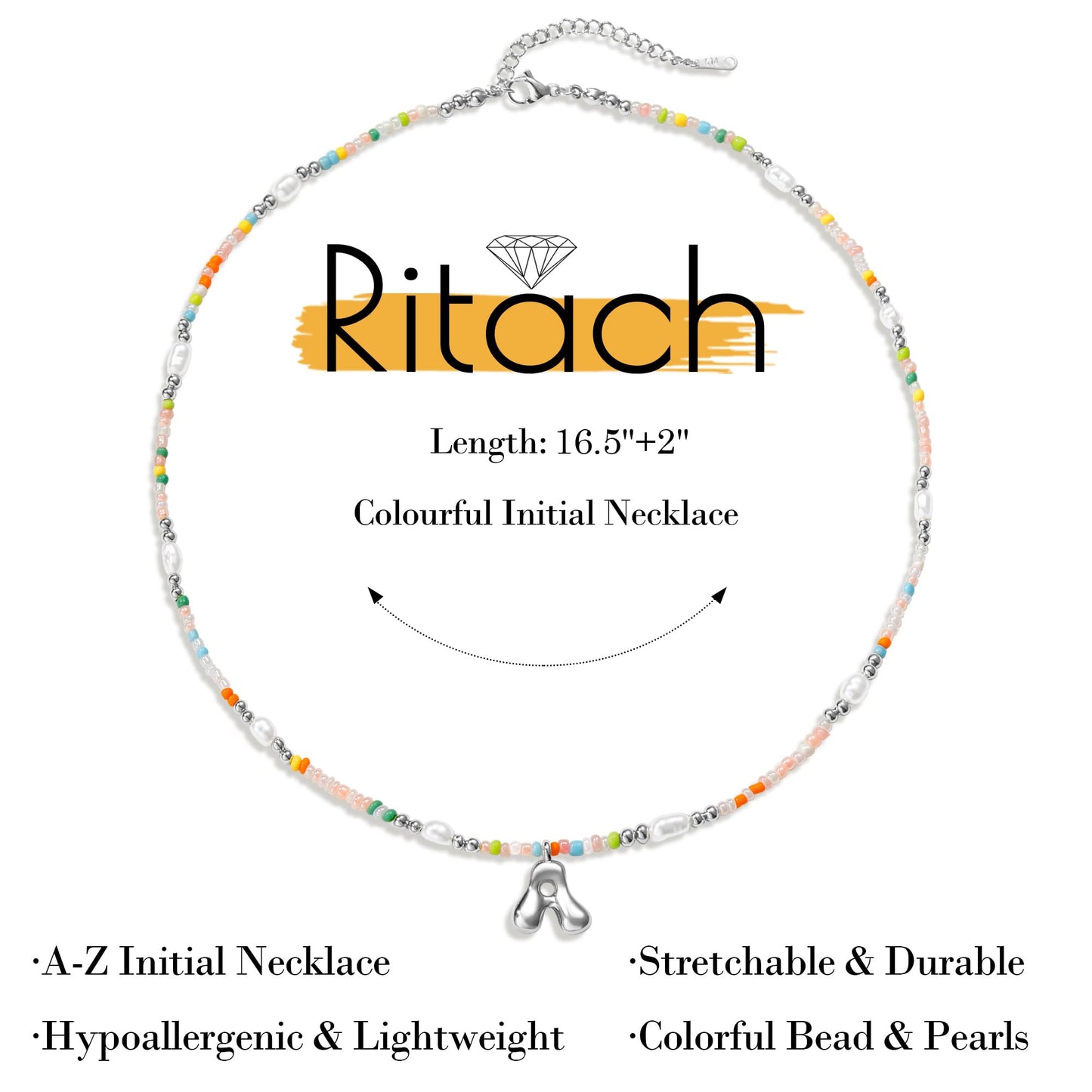 Ritach Initial Necklaces for Women - Letter Necklace Initial N Necklaces for Women Trendy Dainty Silver Necklace for Women Jewelry