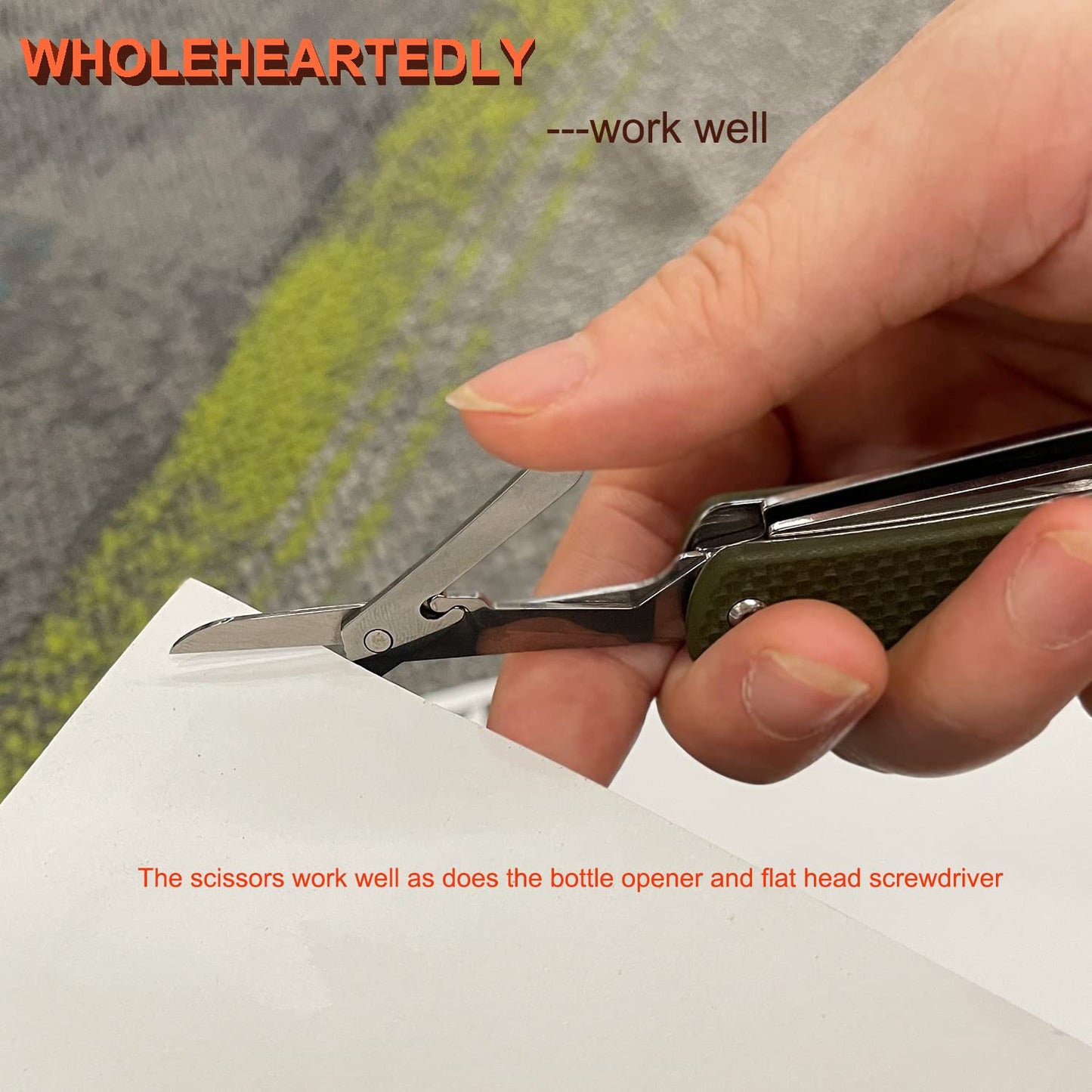 Ruike Keychain Small Pocket Knife,Folding 6 in 1 Multitool,12C27 Steel Stainless,G10 Handle,Mini EDC Tactical Camping Army Tac Survival Hunting Gear,Key Compact Scissors,Screwdriver,Bottle Opener Tool