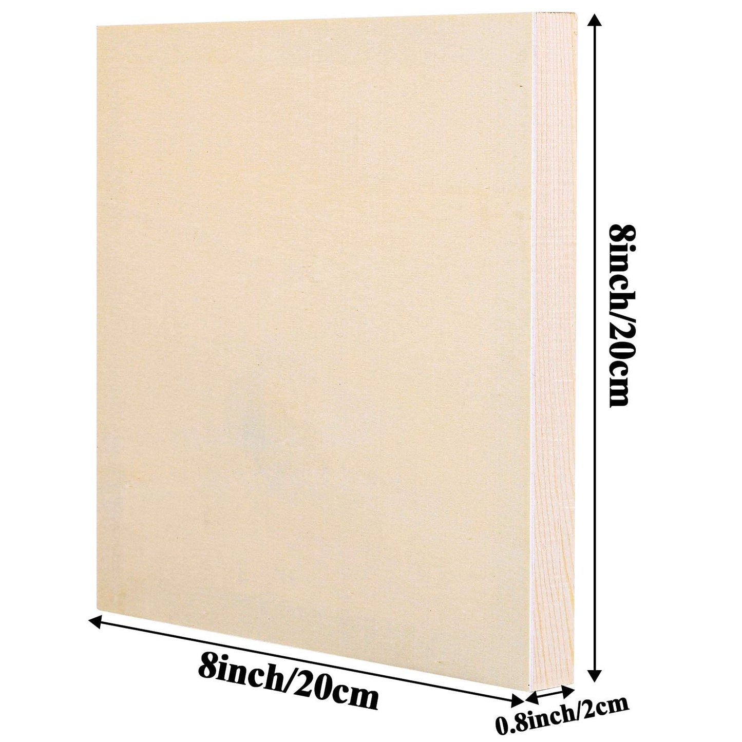 ADXCO 8 Pack Wood Panels 8 x 8 Inch Unfinished Wood Canvas Wooden Panel Boards for Painting, Pouring, Arts Use with Oils, Acrylics