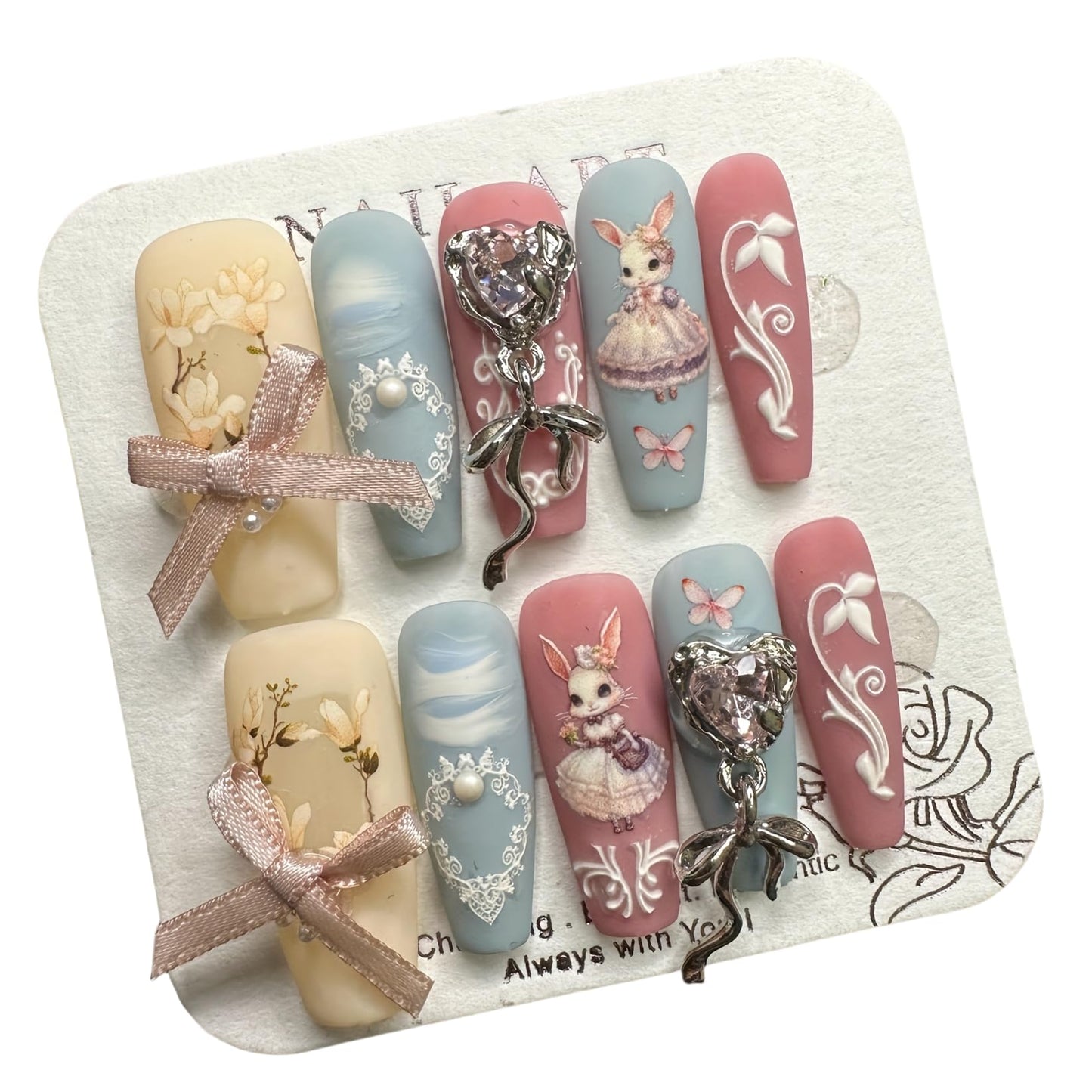 JC Handcrafted Press On Nails Kit, Short Length Nail Press Ons, Durable, Easy Application, Stylish Impress Press On Nails, Perfect for Daily Wear & Special Occasions (M19, M)