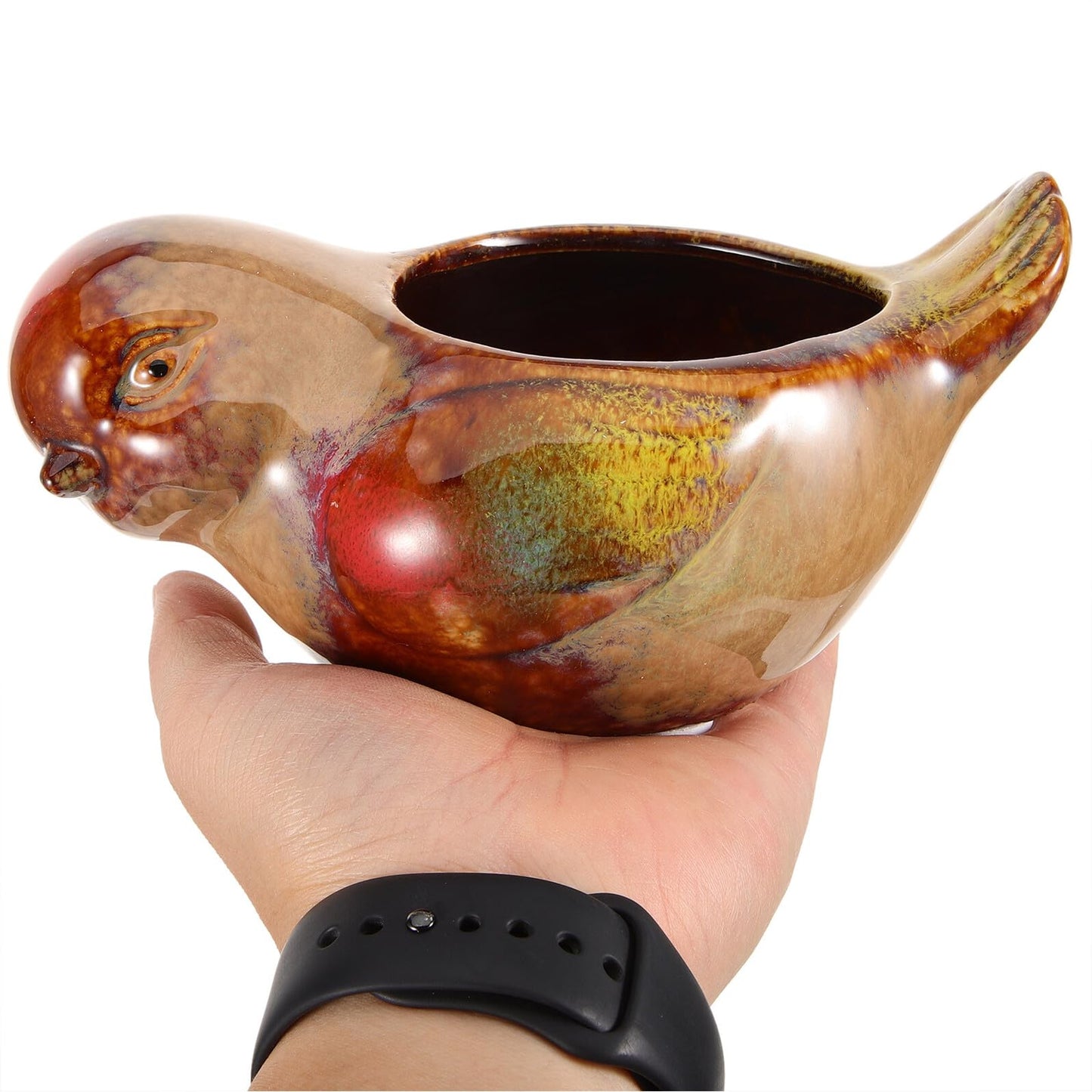 ARTIBETTER Ceramic Succulent Planter Pot Bird Design Small Flower Pot for Indoor Desktop Gardening for Succulents and Cacti