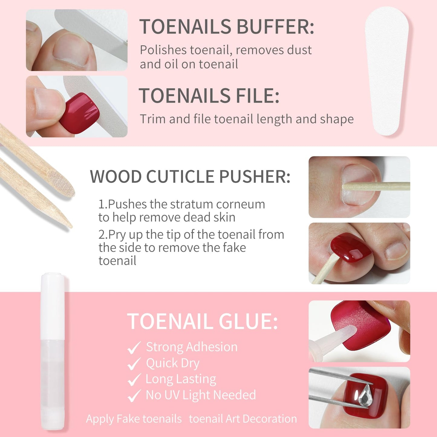 Short Press On Toenails,14Size-28 Pcs Soft Gel French White Square Fake Toenails Kit with Toenails Glue,Natural Reusable Stick On False Toenails for Women and Girls (Skycloud White Toenails) SK0730