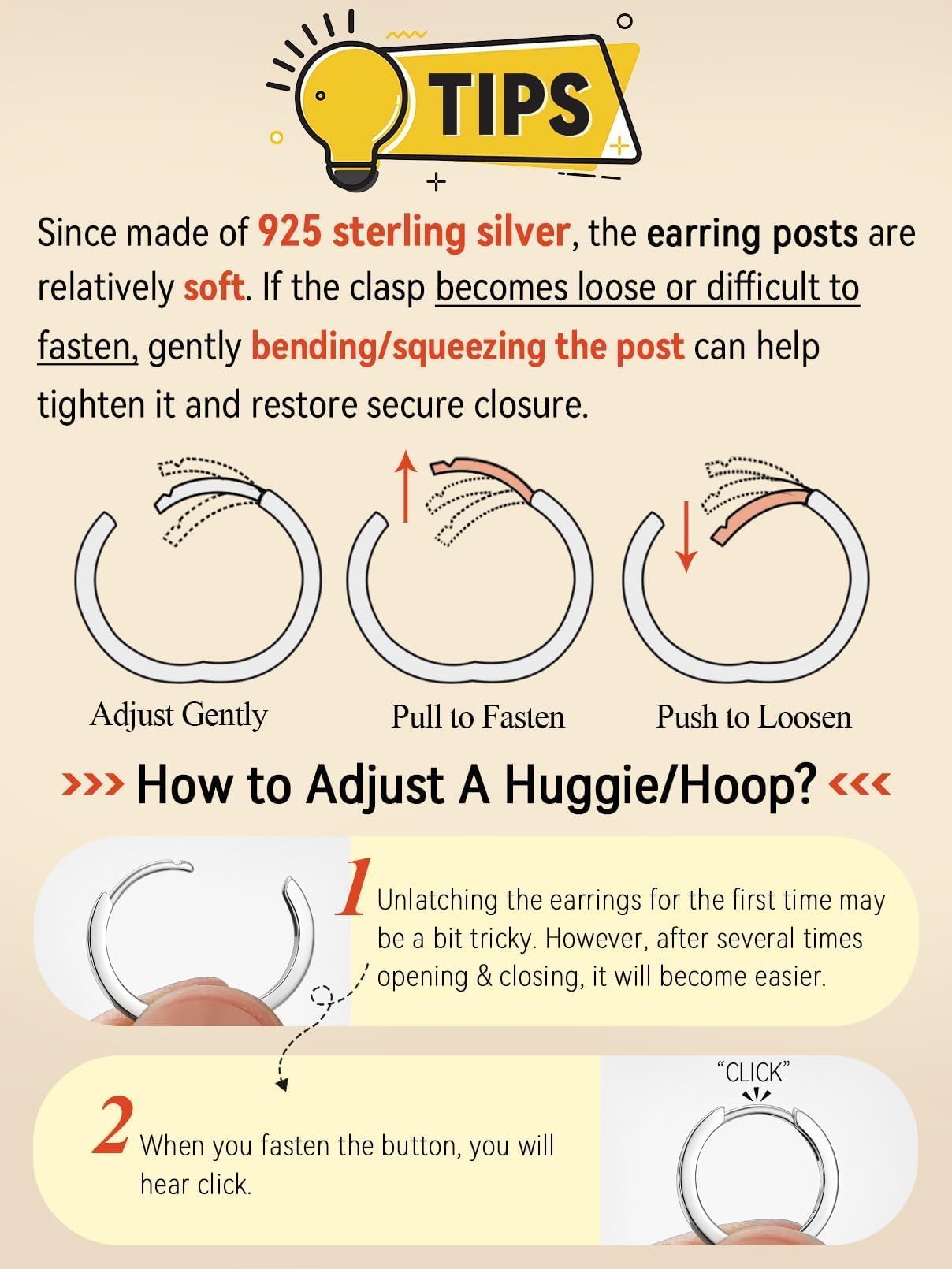 FaithHeart 925 Sterling Silver Huggie Hoop Earrings, Small Silver Hoop Earring for Women, Rose Gold Hypoallergenic Cartilage Earrings for Women 6mm