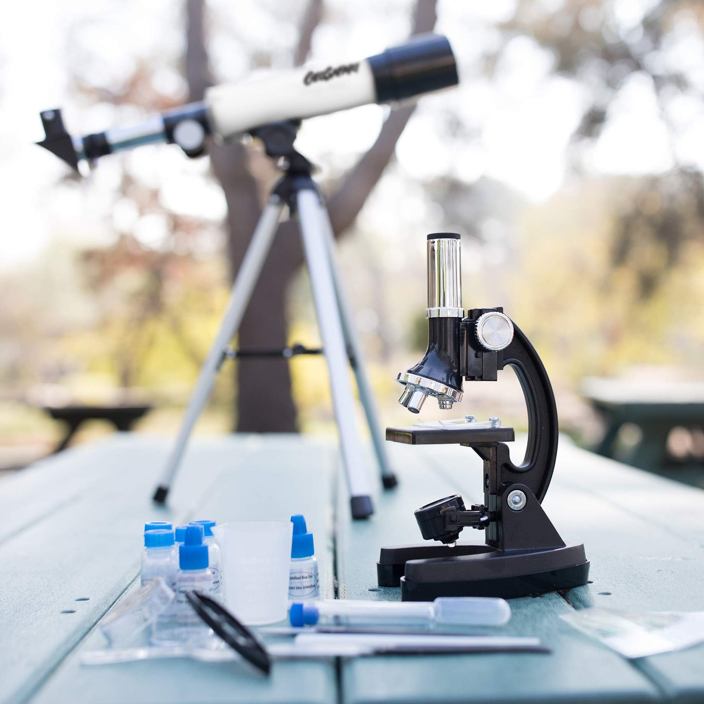 Educational Insights GeoSafari Telescope & Microscope Set - Science Kit with Refractor Telescope and Microscope for Kids, Includes Prepared Slides, Discovery Toys, Science Gifts for Kids 8-12