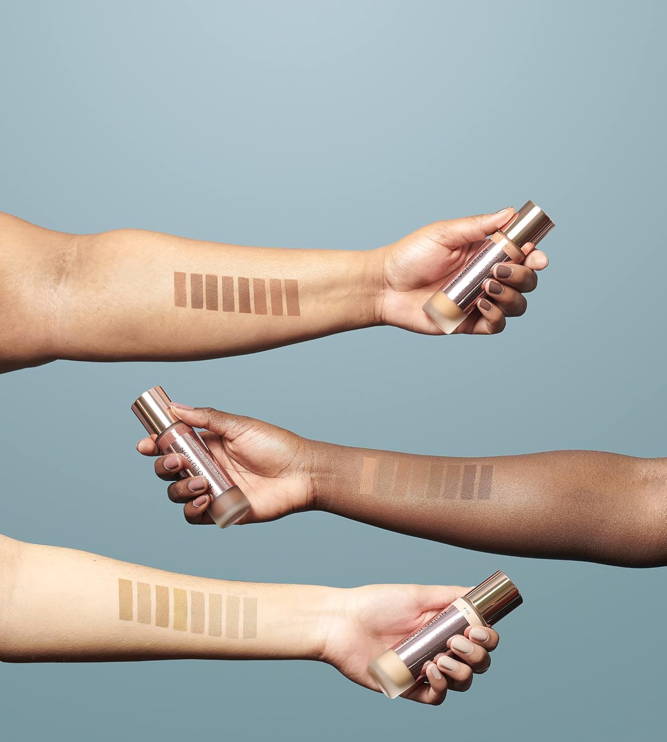Makeup Revolution Conceal & Define Foundation, Cream Foundation Makeup, Full Coverage, For Medium Skin Tones, Vegan & Cruelty-Free, F7, 23ml