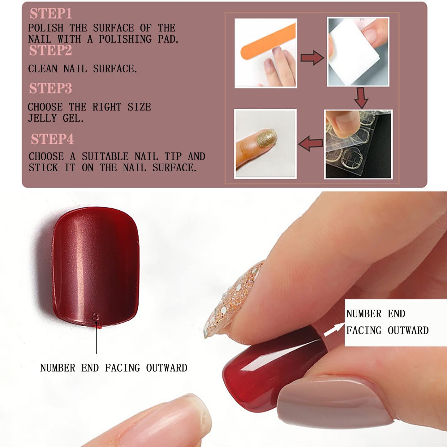 Medium Almond Press on Nails With Gradient Nude Pink White Designs Fake Nails Press ons Acrylic Nails False Glossy Artificial Full Cover Stick on Nails for Women Girls 24 Pcs