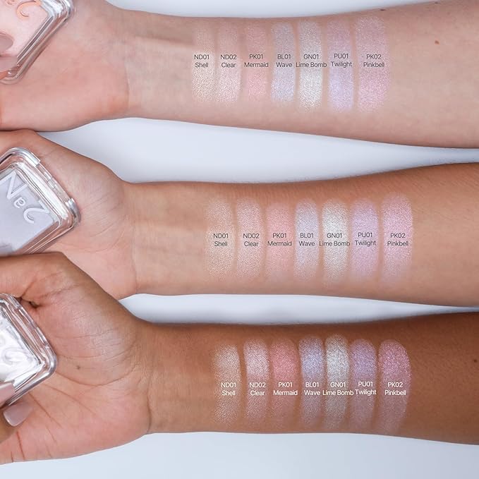 2aN Pure Glash Highlighter – Glass-Like Sheen Powder Highlighter for a Natural, Radiant Glow | Buildable, Long-Lasting, Lightweight Formula (MERMAID, 0.8oz)