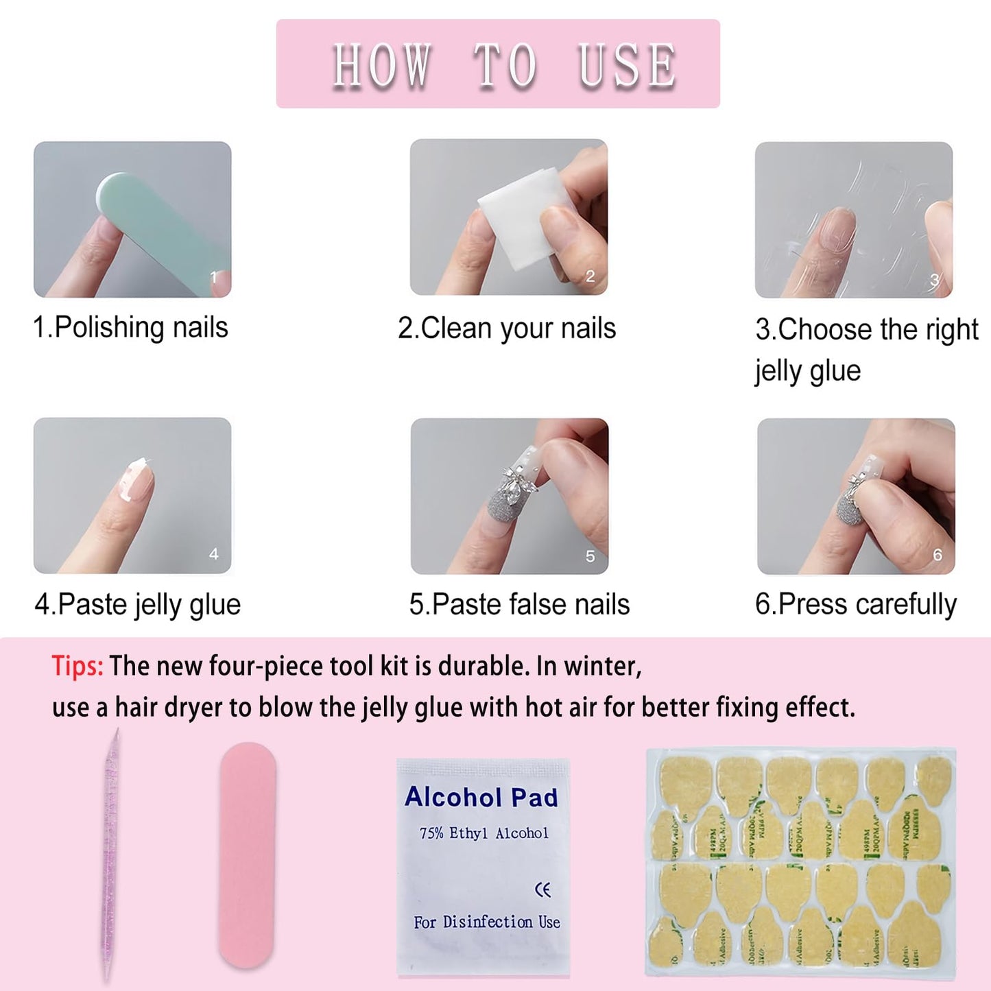 Christmas Red French Press on Toenails Short Square Fake Toenails Santa Hat Toe Nail Tips Silver Glitter French False Toenails Full Cover Glossy Christmas Acrylic Toe Nails Decorations for Women 24Pcs