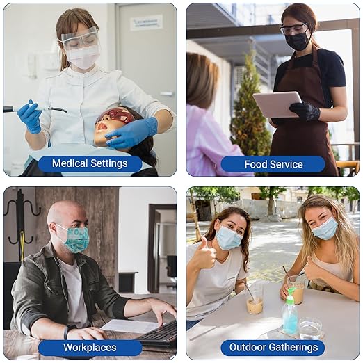 JMU Multicolor Disposable Face Masks, 4-Ply ASTM Level 3 Medical Face Masks for Adults, 40Box, 2000Pcs