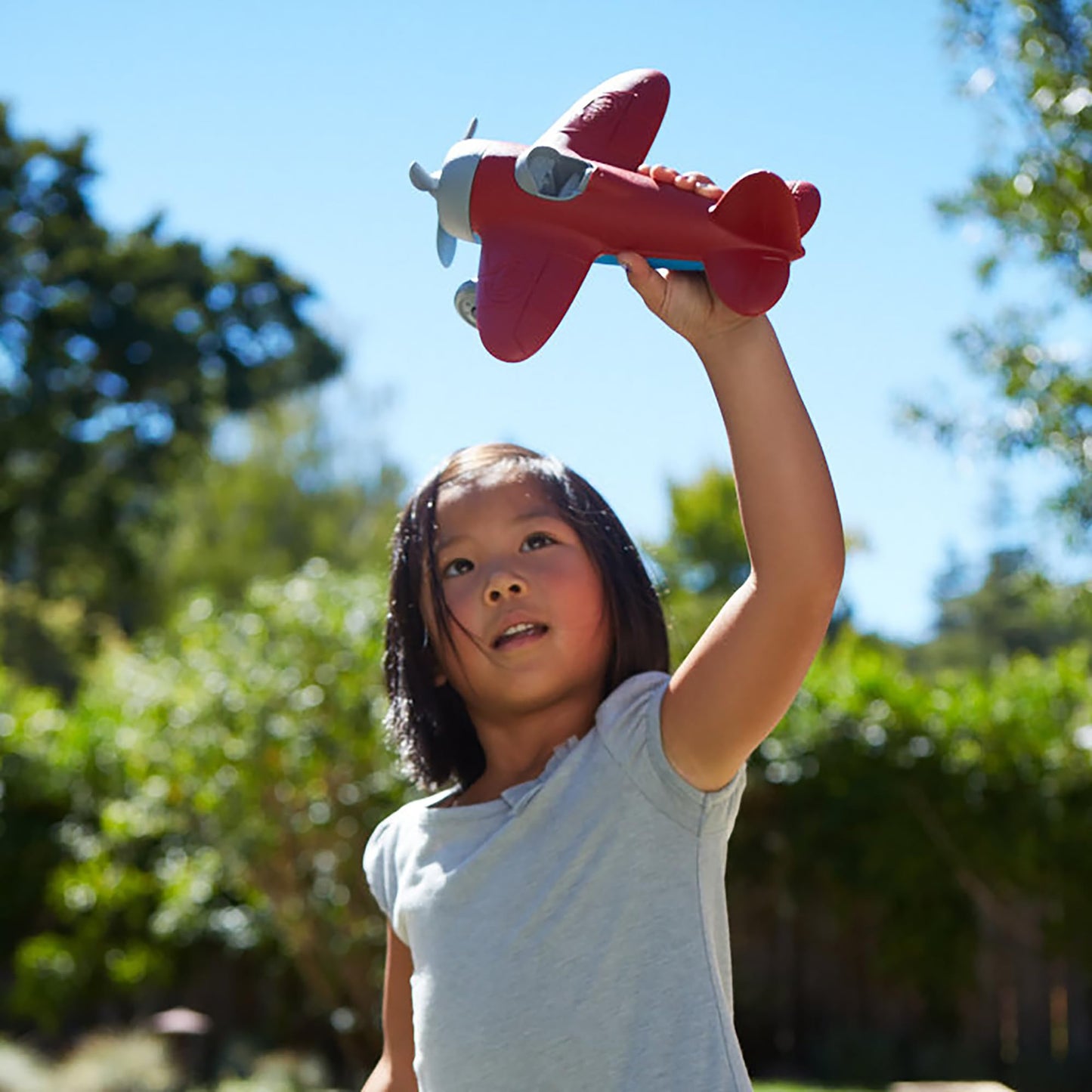 Green Toys Airplane, Red/Blue - Pretend Play, Motor Skills, Kids Flying Toy Vehicle. No BPA, phthalates, PVC. Dishwasher Safe, Recycled Plastic, Made in USA.