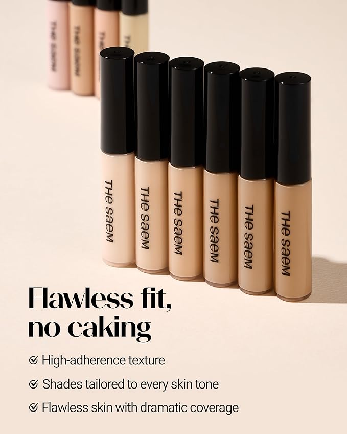 THESAEM Cover Perfection Tip Concealer, Liquid Multi-Use Concealer, Full Coverage Makeup for Acne Dark Spots Dark Circles Hyperpigmentation and Blemishes, 0.2 fl.oz. (#1.25 Light Beige)