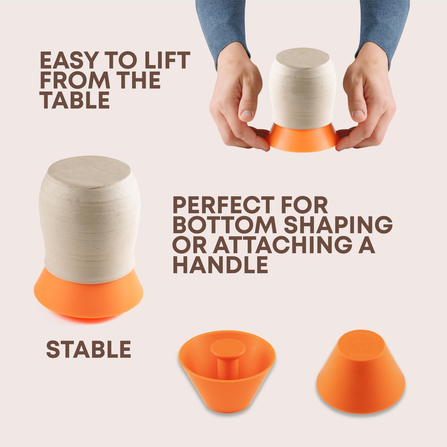 KYVERNOST Rim Cone Shaper for Pottery and Ceramics - Rim Cone Pottery Tool for Perfectly Smoother & Rounded Rims - Rim Shaping Cone for Pottery Artists and Hobbyists