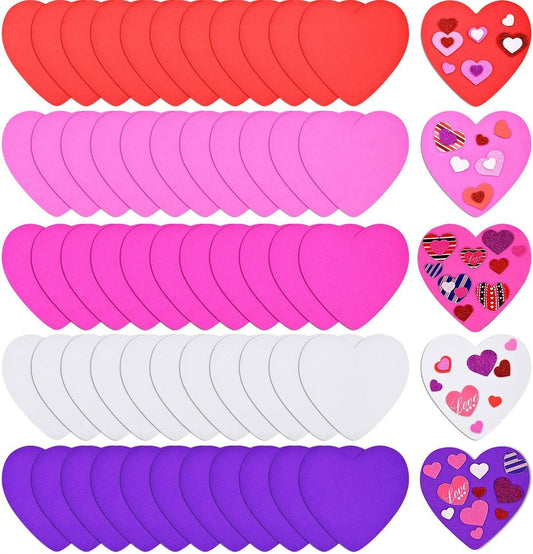 60 Pcs Large Foam Heart Cutouts, 6 Inch EVA Foam Hearts Assorted Colors Heart Shapes for Valentine’s Day Decorations, Wedding Party & Seasonal Display