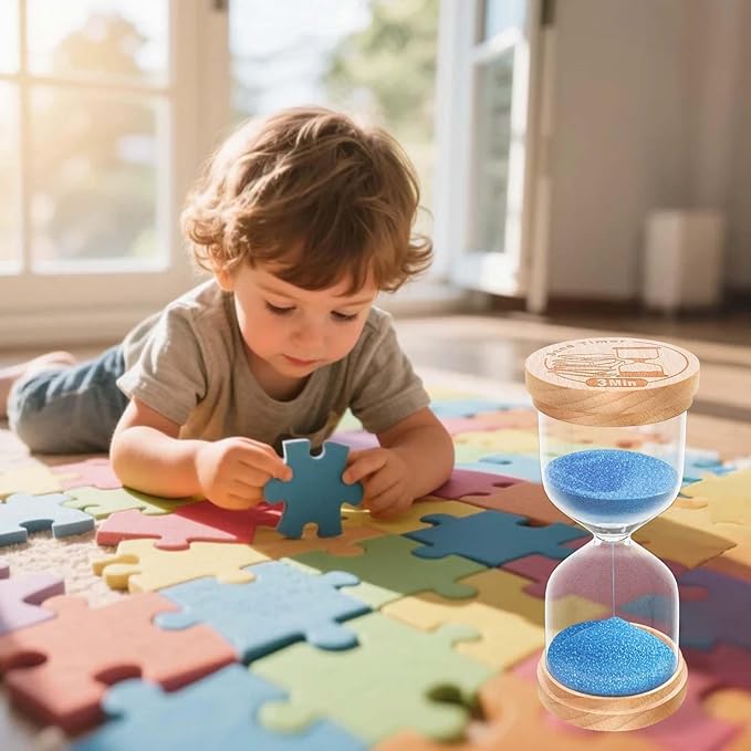 60 Minute Sand Timer Hourglass, Beech Wood Hourglass Sand Clock, Small Blue Wooden 60 Min Hour Glass, 1 HourMinutes Sandglass, Reloj De Arenai, Classroom, Game, Kitchen, Home, Office, Decorative