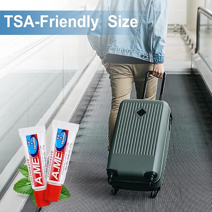 Toothpaste Bulk Travel Size, Disposable Small Travel Portable Mini Compact Pocket Size Toothpaste for Bad Breath, Vacation/Hotel/Camping Shelter/Homeless/Nursing Home/Charity 0.6 oz/ 17g (200 Tubes)